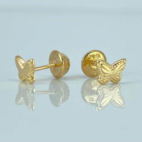 Topos Mariposa Diamantada Oro amarillo 18k 0,55 Gr / 6 mm