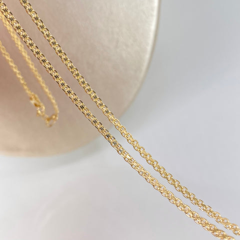 Set Cadena ● China + Dije Rostro Jesus Oro amarillo 18k 3,65 Gr / 1,7 mm / 60 Cm