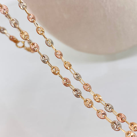 Cadena GC Diamantado Tres oros 18k 6,65 Gr / 3,3 mm / 50 Cm *
