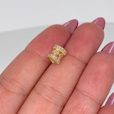 Herraje Cilindro Circones Blancos Oro amarillo 1,05 Gr / 0,7 Cm *