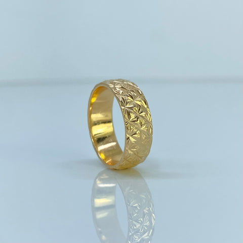 Anillo Argolla Diamantada Oro amarillo 18k / Talla 5 1/2 / 5,4 Gr *