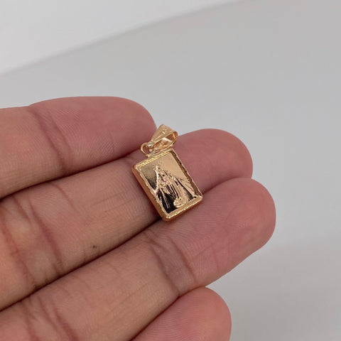 Dije Placa Rectangular Virgen Milagrosa Oro amarillo 0,95 Gr / 2,3 Cm