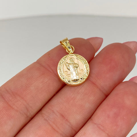 Dije San Benito Oro amarillo 18k 0,83 Gr / 2,2 Cm *
