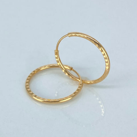 Candongas Imperdibles Diamantadas Oro amarillo 0,8 Gr / 1,7 Cm †