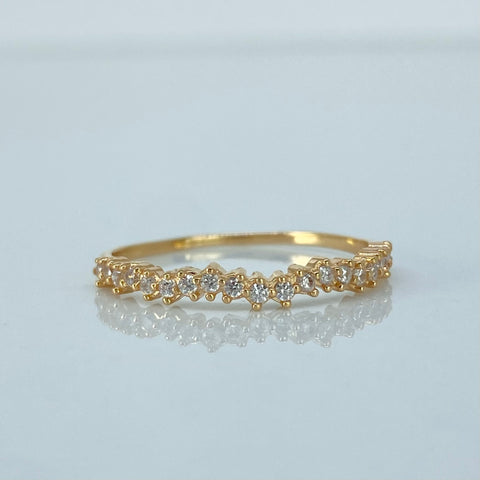 Anillo Circones Blancos Oro amarillo / Talla 7 1/4 / 1,15 Gr †