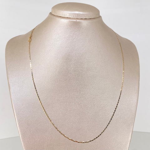 Cadena ● Plana Oro amarillo y Oro blanco 18k 1,74 Gr / 1,2 mm / 50 Cm *
