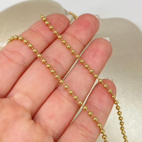 Cadena ● Militar Lisa Oro amarillo 18k +1 / 15,5 Gr / 2,5 mm / 67 Cm *