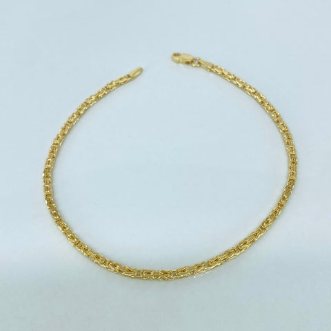 Pulso ● Punto Peruano Oro amarillo 18k +3 / 4,2 Gr / 2 mm / 21,5 Cm *