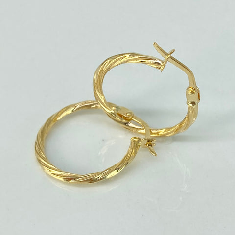 Candongas Entorchadas Oro amarillo 18k 1,5 Gr / 2,2 Cm *