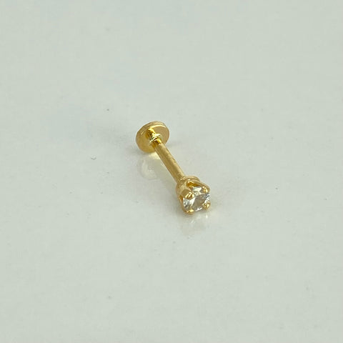 Piercing Circon Blanco / Oro Amarillo 18k (Joya) / 0,34gr / 3,5mm / (Oreja)