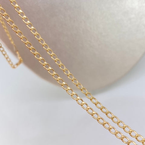 Cadena ● Cubana Oro amarillo 18k 3,12 Gr / 2,5 mm / 60 Cm