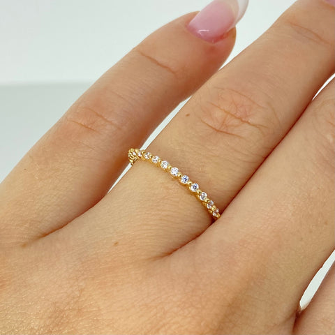 Anillo Churumbela Circones Blancos Oro amarillo 18k / Talla 6 3/4 / 0,7 Gr