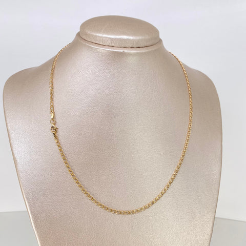 Cadena ● Cubana Doble Oro amarillo 18k 2,68 Gr / 2,5 mm / 45 Cm *