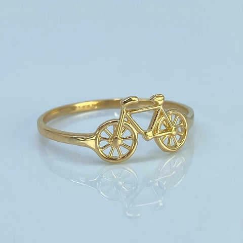 Anillo Bicicleta Oro amarillo 18k / Talla 7 1/2 / 1,12 Gr *