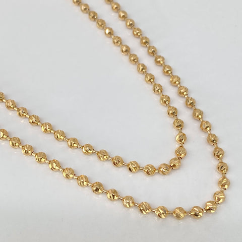 Cadena Militar Diamantado NAC ESP Oro amarillo 18k +1 / 17,34 Gr / 3 mm / 60 Cm