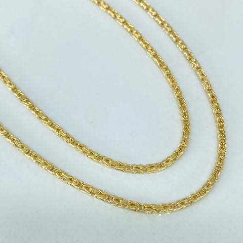 Cadena ● Punto Cuadrado Oro amarillo 18k +3 / 9,6 Gr / 2 mm / 50 Cm *