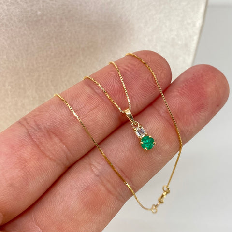 Set Cadena Veneciana + Dije Punto Y Coma 18 Pts Esm / 10 Pts Dte Oro amarillo 18k 1,42 Gr / 0,5 mm / 45 Cm †