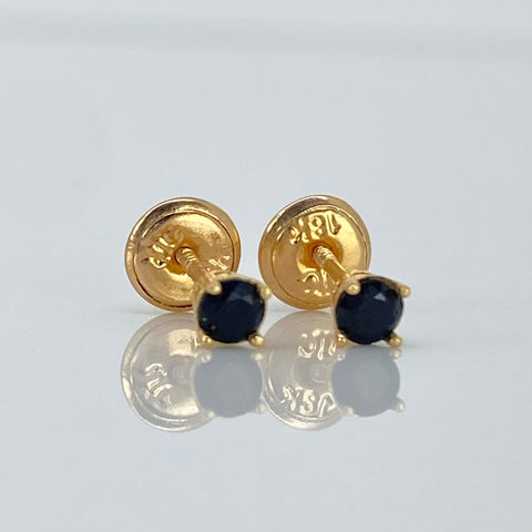 Topos Circon Negro Oro amarillo 18k 0,6 Gr / 3,2 mm  *