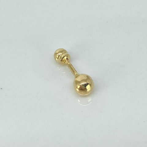 Piercing Bola Lisa 4mm / Oro Amarillo 18k (Joya) / 0,35gr / 1.3cm / (Oreja) *