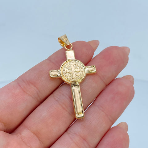 Dije Cruz San Benito Oro amarillo 18k 2,55 Gr / 4,8 Cm †