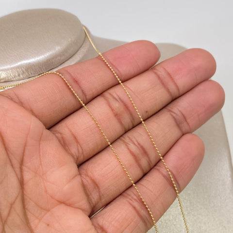 Cadena ● Mini Militar Oro amarillo 18k +3 / 2,12 Gr / 1 mm / 50 Cm *