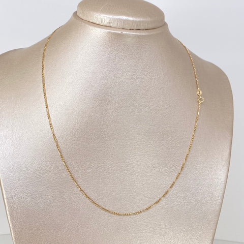 Cadena ● Tres Por Uno 3x1 Oro amarillo 18k 1,1 Gr / 1,4 mm / 45 Cm *