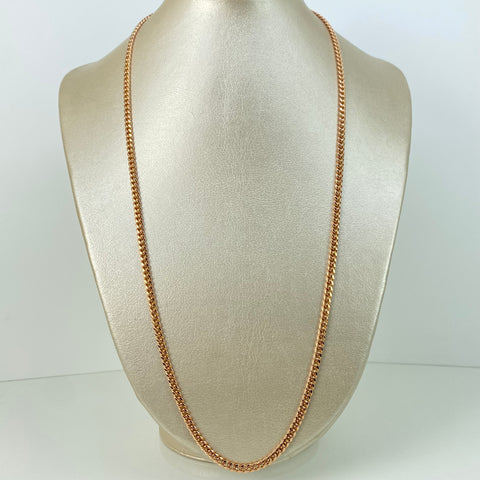 Cadena ● Cubana Broce Especial Oro rosa 18k +1 / 32,23 Gr / 3,6 mm / 62 Cm *