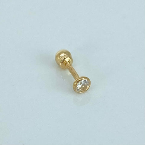 Piercing Circon Blaco / Oro Amarillo 18k (Joya) / 0,27gr / 1.0cm / (Oreja) *