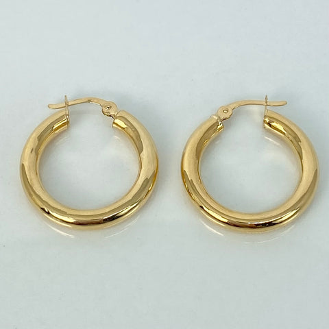 Candongas Redondas Lisas Oro amarillo 18k 3,85 Gr / 2,6 Cm
