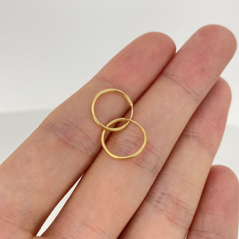 Candongas Imperdibles Oro amarillo 18k 0,55 Gr / 1,4 Cm *