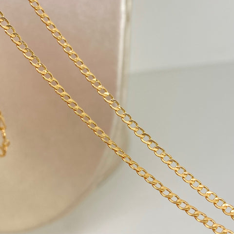 Cadena ● Cubana Oro amarillo 18k 1,72 Gr / 2 mm / 50 Cm