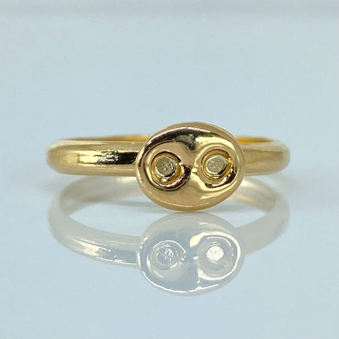 Anillo GC Oro amarillo 18k / Talla 6 1/2 / 0,95 Gr *