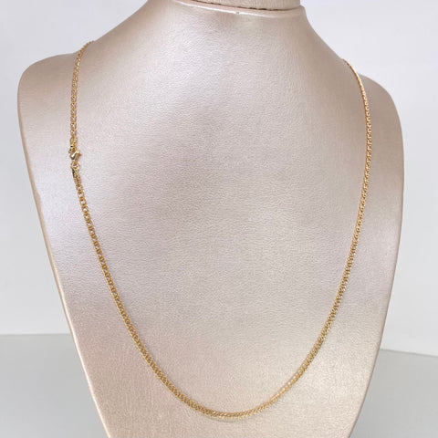 Cadena ● Cubana Doble Oro amarillo 18k 3,2 Gr / 2,6 mm / 60 Cm *