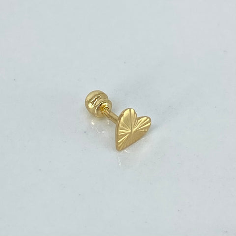 Piercing Corazon Diamantado / Oro Amarillo 18k (Joya) / 5.5mm / 0,33gr / 1.2cm / (Oreja) *