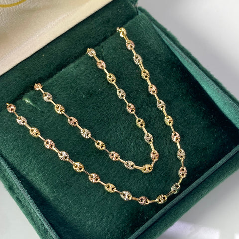 Cadena GC Diamantada Tres oros 18k 5,60 Gr / 2,7 mm / 45 Cm *