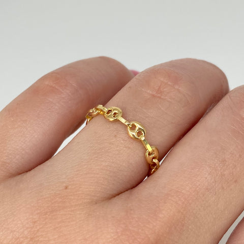 Anillo GC 11 Eslabones Oro amarillo 18k / Talla 7 1/2 / 0,85 Gr / 3,3 mm †