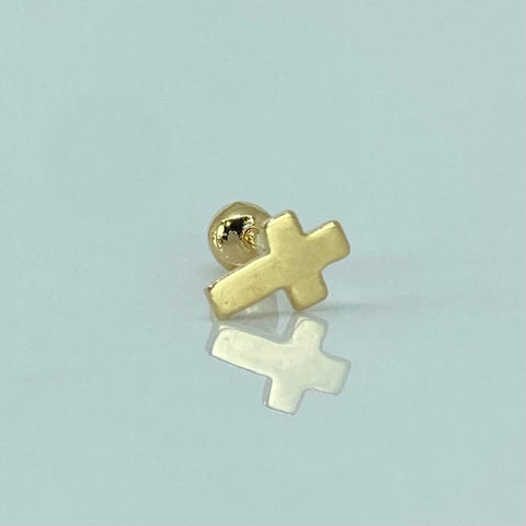 Piercing Cruz / Oro Amarillo 18k (Joya) / 0,31gr / 0.8cm / (Oreja) *