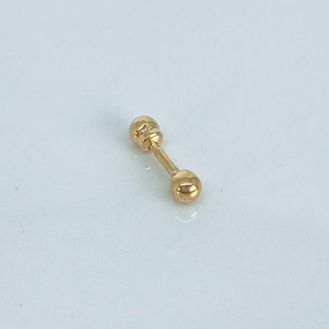 Piercing Bola Lisa / Oro Amarillo 18k (Joya) / 0,25gr / 3mm / (Oreja) *