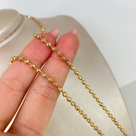 Cadena Militar Diamantada NAC ESP Oro amarillo 17,20 Gr / 3 mm / 60 Cm *
