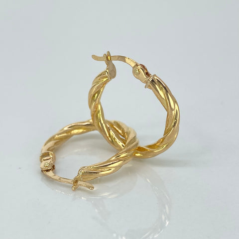 Candongas Melcochas Oro amarillo 18k 2,25 Gr / 2,3 Cm  *