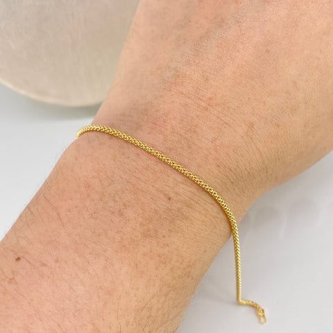 Pulso ● Cola Raton Oro amarillo 18k +1 / 1,7 Gr / 1,7 mm / 19 Cm *