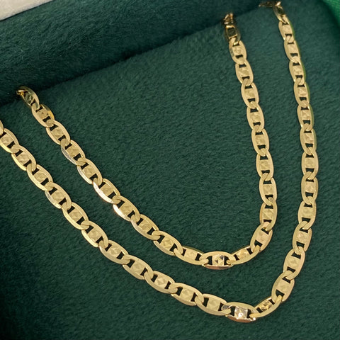 Cadena ● Escalera Plana Diamantada Oro amarillo 18k 6 Gr / 2,7 mm / 45 Cm *