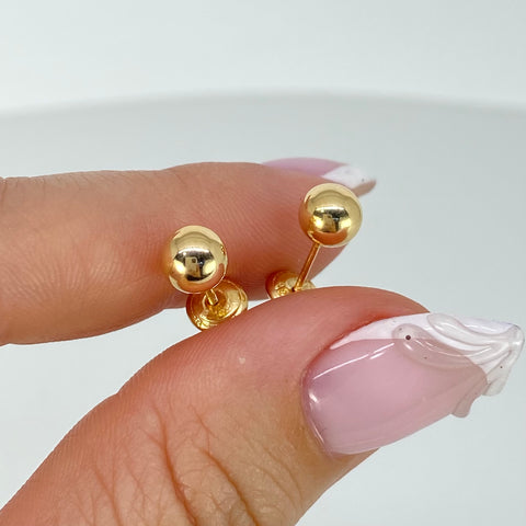 Topos Bolas Lisas Oro amarillo 18k 0,62 Gr / 6 mm †