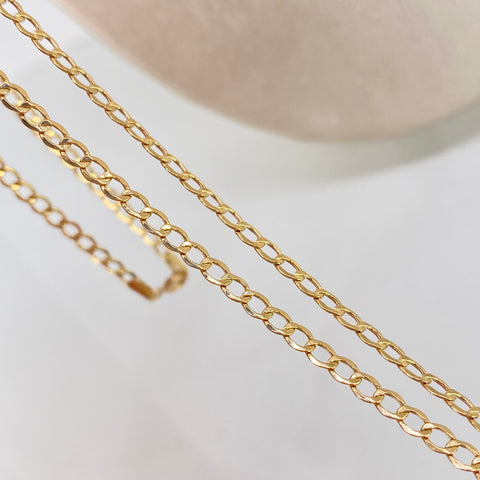 Set Cadena ● Cubana + Dije Corona RX Circones Blancos Oro amarillo y Oro blanco 18k 4,1 Gr / 2,7 mm / 45 Cm *