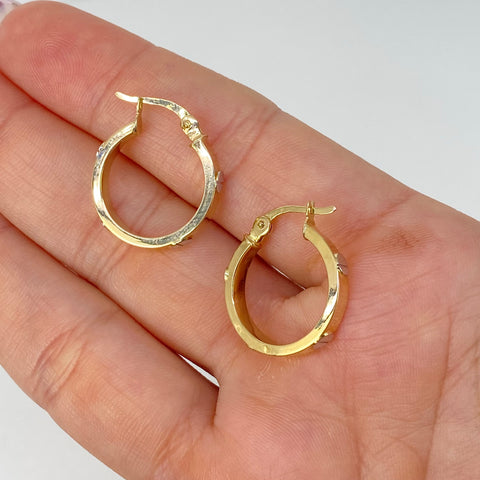 Candongas Tornillos CT Oro amarillo y Oro blanco 18k 3,4 Gr / 2 Cm