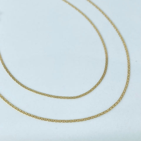 Cadena ● Escalera Plana Oro amarillo 18k 1,43 Gr / 1 mm / 45 Cm †