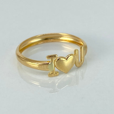 Anillo I LOVE U Oro amarillo 18k / Talla 6 1/2 / 0,9 Gr †