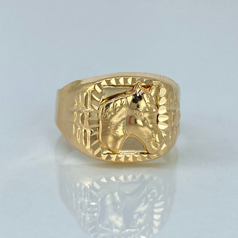 Anillo Sello Caballo Oro amarillo / Talla 10 3/4 / 3,45 Gr