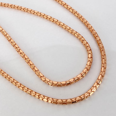 Cadena ● Cola Raton Oro rosa 18k +3 / 15,2 Gr / 3,3 mm / 60 Cm *