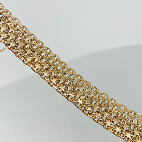 Pulso Chino Personalizado POR FABRICACION Oro amarillo 18k 27,89 Gr / 13,5 mm / 18,5 Cm *